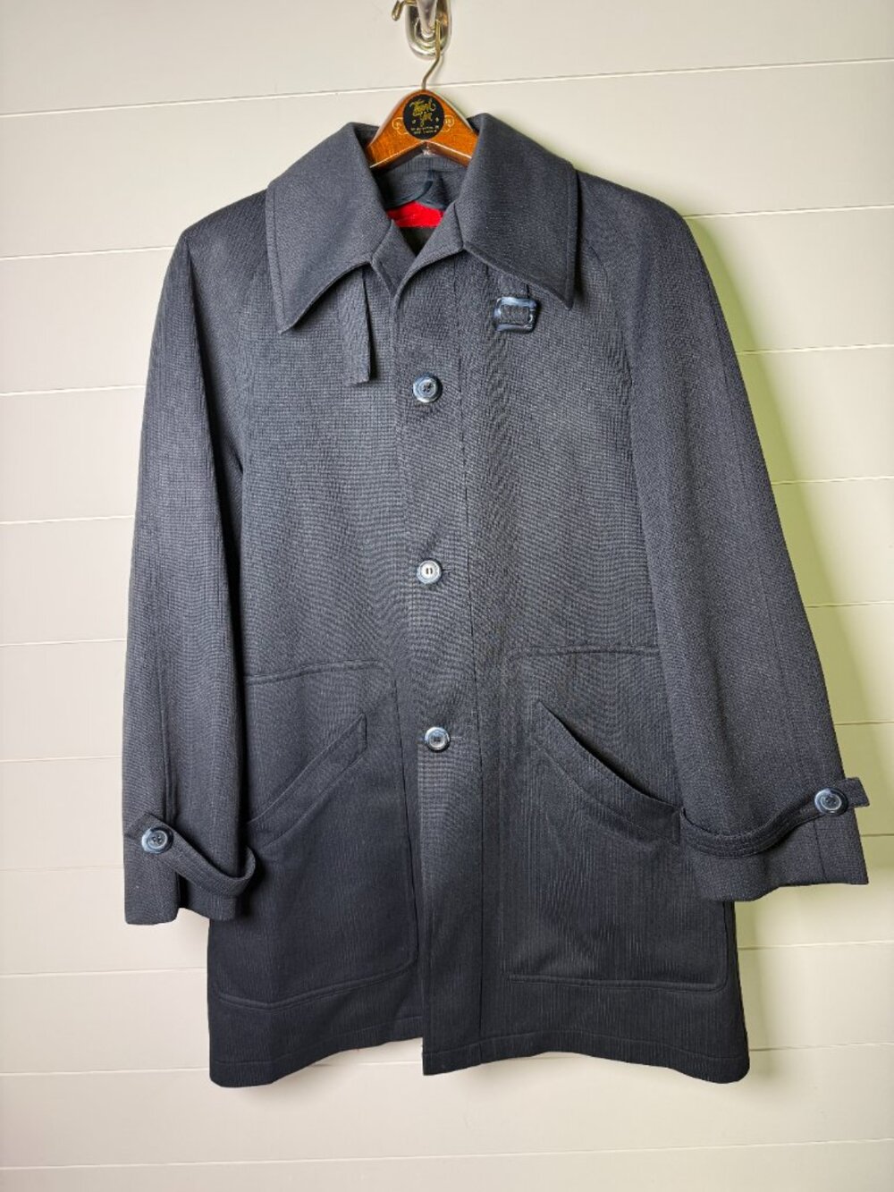 Harbor Master Jacket Designed by John Weitz Navy Raschel Warp Knit Sz 38 Reg